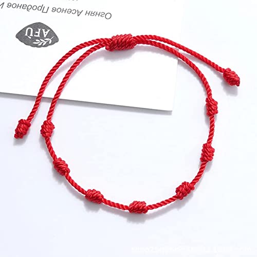 DAQIEPIN Lot de 2 bracelets rouges amulette fil rouge porte-bonheur bracelet de protection unisexe réglable porte-bonheur bracelet d'amitié – vue 4