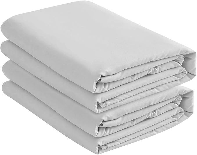 Full XL Microfiber Fitted Sheets, 2-Pack,15" Deep Pocket,Light Grey