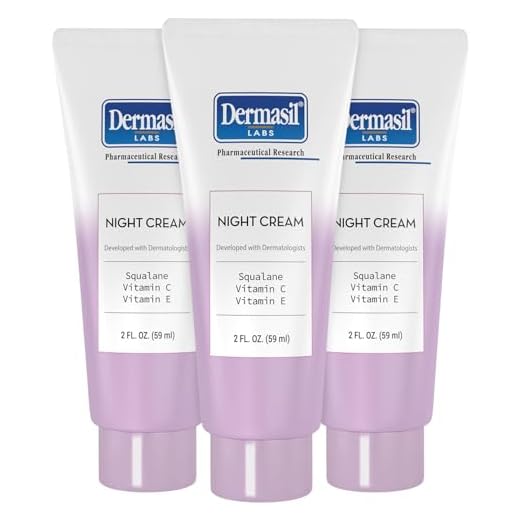 Dermasil Night Cream 3-Pack – Anti-Aging Face Moisturizer with Squalane, Hyaluronic Acid, Vitamin C, and Vitamin E, 2 Oz Ea