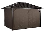 Sojag 135-8161373 10' x 12' Curtains for Genova Outdoor Gazebo, Dark Brown