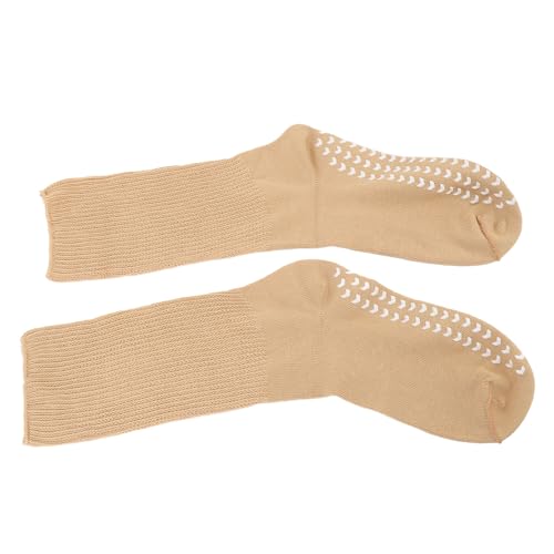 ZJchao Wide Socks Super Stretchy Socks Anti Slip Grips Comfortable Loose Fit Socks for Men Women Earthy Yellow4
