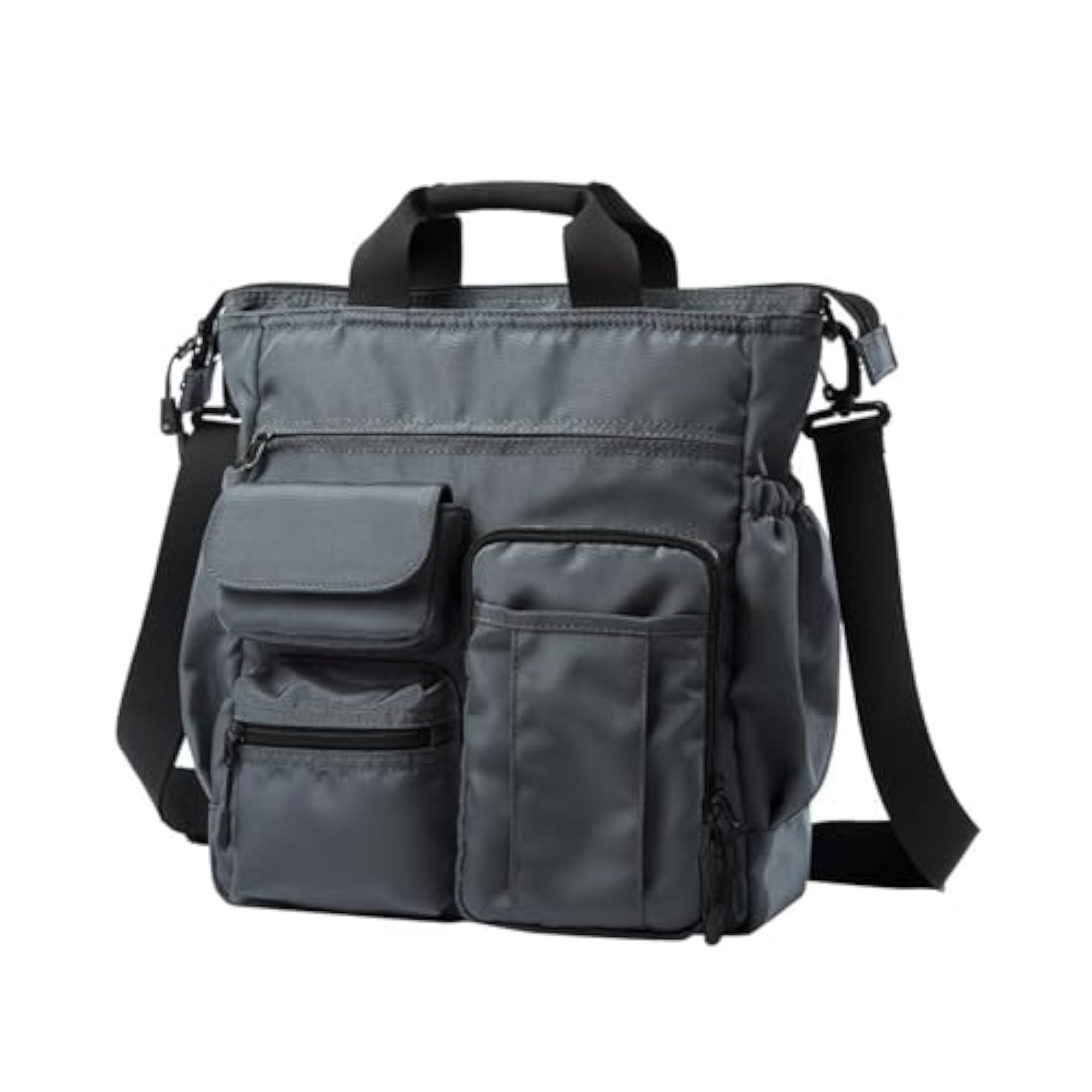 Men's Portable Gray Briefcase Shoulder Bag for Husband