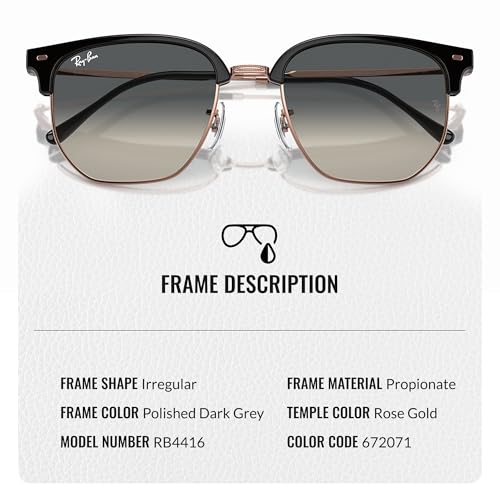 Image of Ray-Ban RB4416 NEW CLUBMASTER Square-Round Shaped Sunglasses for Men & Women with Official RAYBAN Eyewear Kit