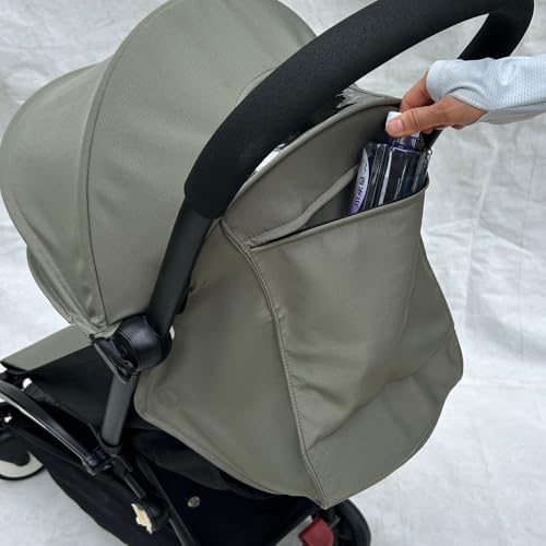 Image of Baby Stroller Seat Cushion and Canopy Compatible with Babyzen YOYO 2 and YOYO+, Pushchair Accessories Replacement Kit, Waterproof Double-Layer Fabric (Olive Green)