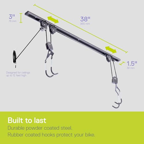 Bike Hoist- Heavy Duty for Space Saving – Road, Commuter &
