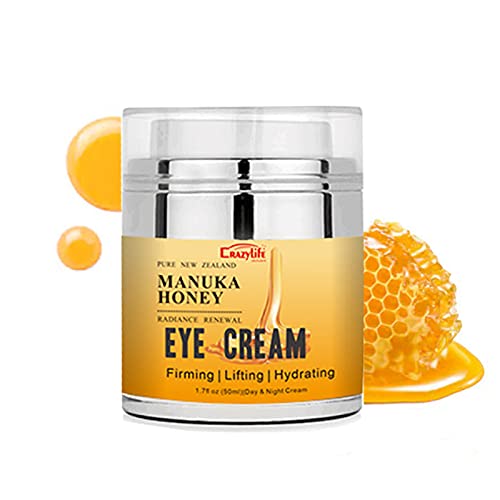 Manuka Honey Eye Cream for Dark Circles and Puffiness, Under Eye Cream, Anti Aging Eye Cream, Improve the look of Fine Lines and Wrinkles, Retinol and Aloe Vera Natural Relief