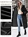VXVGER Women Long Puffer Coat Winter Warm Hooded Jacket Long Sleeve Parka Full Length Down Coats With Zip,Black,M