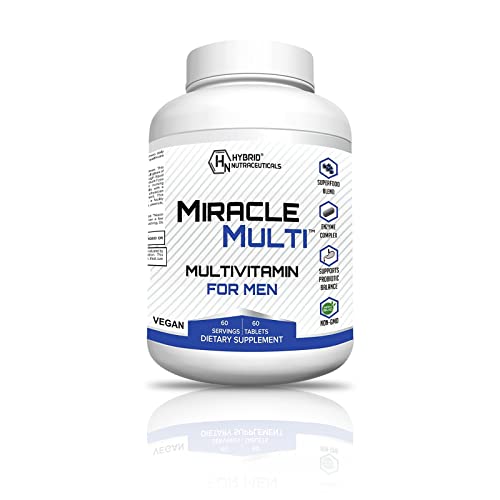 MiracleMulti Performance Blend, Best Multivitamin for Men, Vitamin and Mineral Supplement with Probiotics, Superfood Enzyme Blend for Optimized Heart, Prostate, Stamina, Energy, Non-GMO, 60 Day Supply