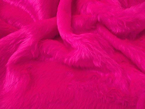 Plain Fun Faux Fur Fabric Material Magenta, 1Mtr - 150cmx100cm