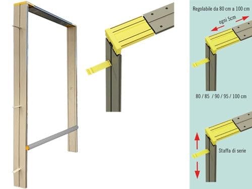 Controtelaio Universale in PVC per Porte 10.5 cm - H 217 cm