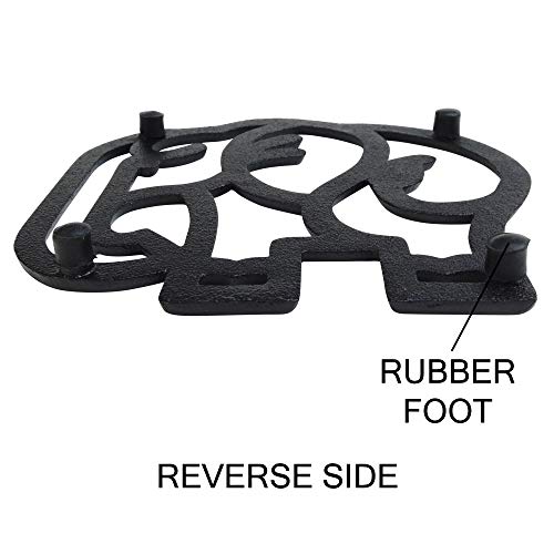 Elephant-Cast-Iron-Trivet-for-Hot-Pots-Kitchen-Dining-Table-Elephant-Gifts-Decor-Metal-Wall-Art-2-or-More-for-Set-Black-66-x-61-Inches Elephant Cast Iron Trivet for Hot Pots Kitchen Dining Table Elephant Gifts Decor Metal Wall Art 2 or More for Set Black 66 x 61 Inches