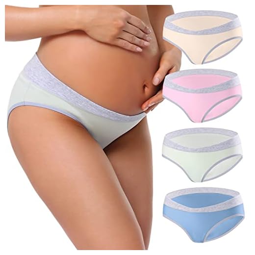 NC Bragas Embarazadas Pack de 4 Mujer Braguitas de Premamá Suave y Transpirable Cintura Baja Ropa Interior Maternidad