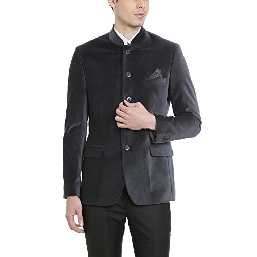 Buy SUITLTD Grey Velvet Bandhgala Men's Jacket at Amazon.in