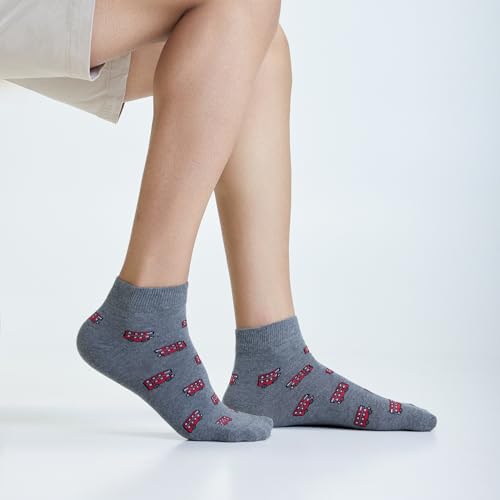 Image of Mint & Oak Men Ankle Socks, Printed Funky Socks, Cotton Unisex Ankle Length Sock, Odour Free Socks - Pack of 1