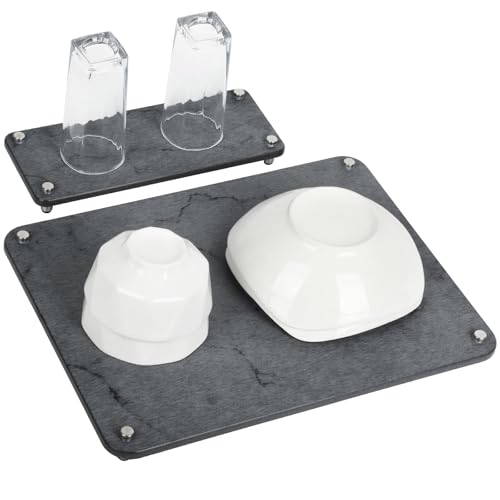 Stone Drying Mat for Kitchen Counter With Sink Caddy - Quick Dry Diatomaceous Earth Dish Mat, Ultra Absorbent Kitchen Tray