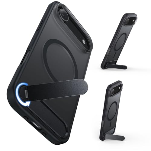 Coque iPhone 17 Air béquille métal étui magnétique antichoc noir 6,5 pouces