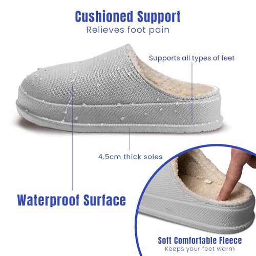 Pillow Cloud Slides with Fur: Cozy & Comfy Cushioned Indoor/Outdoor Slippers - Thick-Sole House Slides & Shower Sandals for Men & Women3