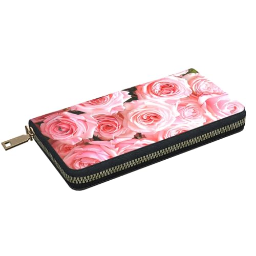 Fresh Roses Printed Long Wallet for Women Men Cute Coin Purse with Card Holder2