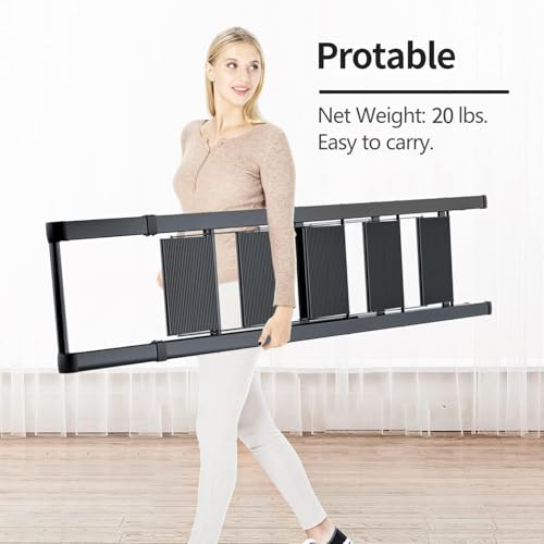 Image of SOLADDER 5 Step Ladder, Folding Step Stool with Handgrip and Anti-Slip Wide Pedal, Portable Iron Stepladder for Kitchen, Home, Library, Office (300 lbs Capacity) - Black
