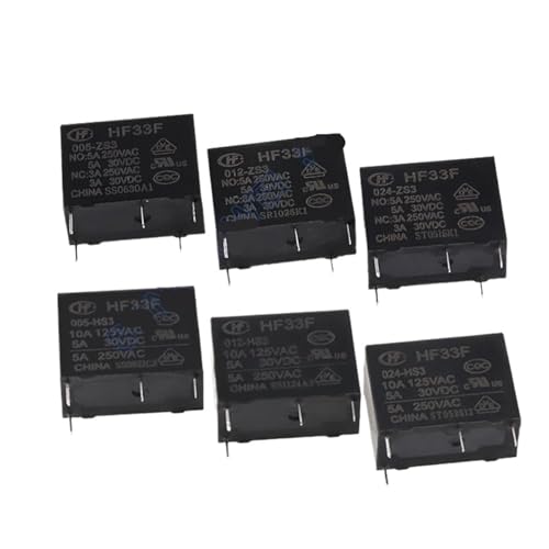 Relais HF33F-024-ZS3 de puissance DC 24V inverseur pour circuit imprimé 5 broches en lot de 20