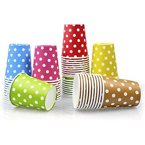 INHEMING Vasos de papel coloridos, 60 unidades, 9 onzas Cover