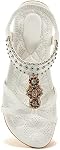 Femmes Sandales plates Confort Chaussures de marche Casual Beach Chaussures Dressy Summer Jeweled Bohemian Appartements pour femme