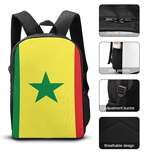 XingFox Sac à dos drapeau du Sénégal avec bretelles réglables, idéal pour les ges, les pique-niques et les activités. – vue 4