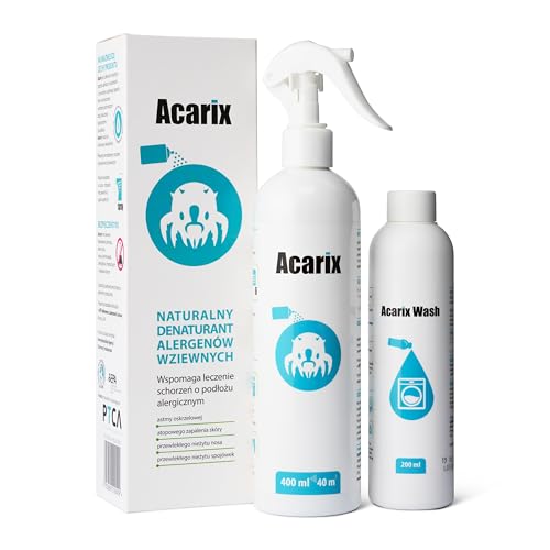 Acarix Milbenspray | Anti-Allergie Spray für Matratzen und Textilien | Gegen Milben, Katzen- und Hundeallergene | Laborgeprüft in den USA