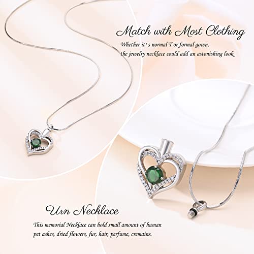 Minicremation Cremation Urn Necklace for Ashes Cremation Jewelry Heart Urn Necklace for Women Girls Birthstone Memorial Jewelry Pendant for Ashes for Human Pet - Image 4