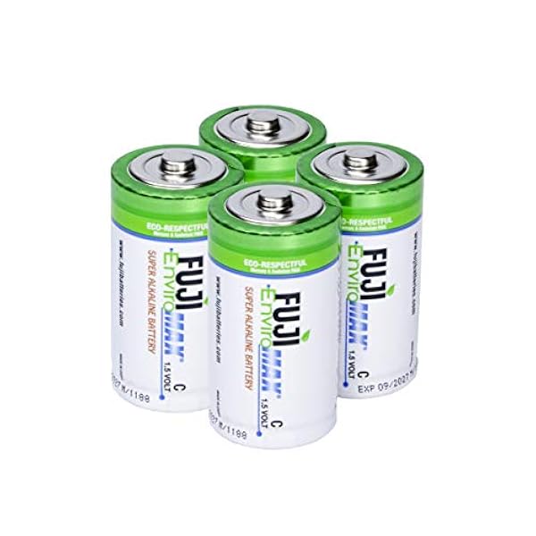 Fuji Enviromax AAA, AA, C, D e 9 V Super alcalino, ecologico, di lunga durata, potente, nessun PVC nocivo o metalli pesanti usati - (48 batterie miste totali)