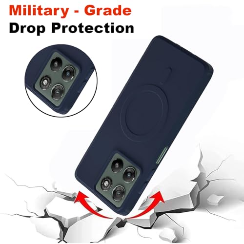 Image of Casotec Back Cover | MagFit Ring Design (Non-Magnetic) | Shockproof Protection | Anti-Slip Grip | Raised Camera Edges | Slim Protective Case for Motorola Moto G67 Power 5G / G57 Power 5G (Steel Blue)