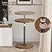 Asgolion Round Small Side Table, Adjustable-Height Drink Table, Pedestal Martini Stand, Weighted Base Cocktail Table Accent Nightstand for Living Room, Bedroom, Bathroom, Office, Walnut