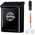SACREDAY Magnetic Lint Bin for Laundry Room Organization and Storage with Brush, Wall-Mounted Laundry Dryer Lint Bin for Laundry Room Decor, Space-Saving Laundry Trash Can (Black)