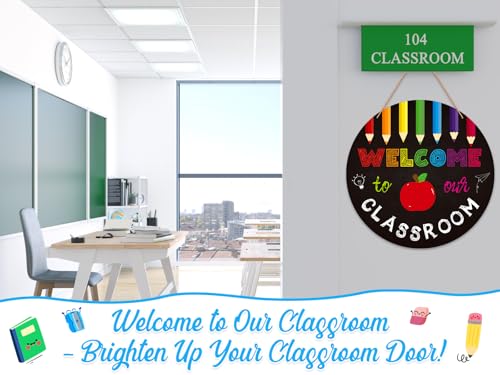 لافتة ترحيب لتزيين باب الفصل الدراسي من جيمينوف - لافتة باب الترحيب بالفصول الدراسية - لافتة ترحيب معلقة للعودة الى المدرسة للمعلمين