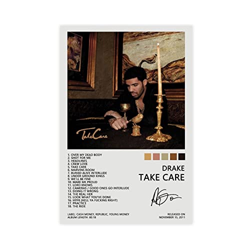 Drake Take Care Album Cover Poster Canvas Poster Wall Art Decor Print Picture Paintings for Living Room Bedroom Decoration Unframe 12x18inch(30x45cm)