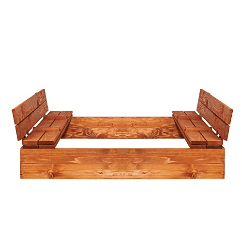 SPRINGOS Sandbox per bambini in legno con panche