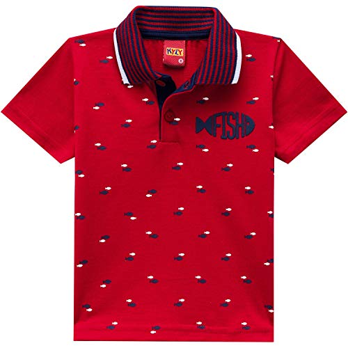 Camisa Polo, Meninos, Kyly, Vermelho, 2