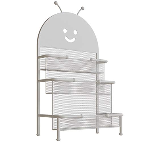 Librerie Libreria per Bambini 6 Anni,Scaffale per Libri Illustrato per Bambini,Scaffale per Riviste per Studenti,Scaffale per Giornali in Ferro Art (Color : Bianca, Size : 105 * 37 * 63cm)