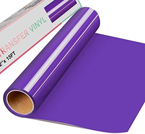 HTVRONT Silver Heat Transfer Vinyl 12" x15ft Silver HTV Vinyl Roll for T-Shirts, Iron on Vinyl for Cricut & Silhouette Cameo
