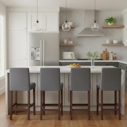 Image of Bar Stool Covers Counter Chair Slipcovers Set of 2,Light Grey | Stretch Barstool Seat Covers,Washable Removable Pub Tall Stool Slipcover,Bar Chair Cover for Kitchen Dining Room Cafe