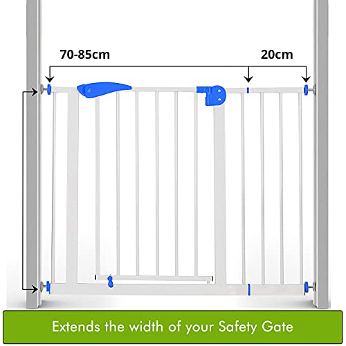 Image of Safe-O-Kid - 20CM Safety Gate Extension /Barricade Baby Safety Metal Extension with One Year Warranty
