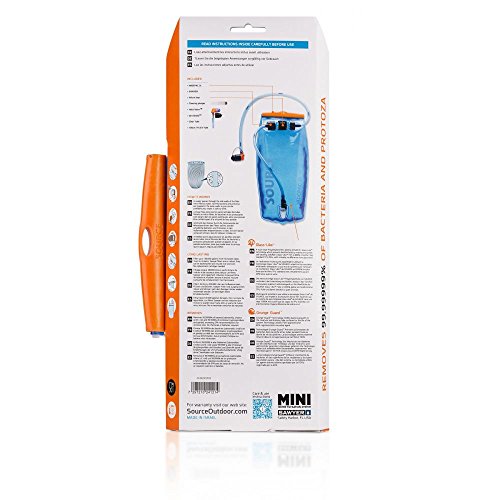 SOURCE Outdoor 2L Widepac Bladder for Hydration Packs - Including Inline Sawyer Mini Water Filter - High-Flow Helix Bite Valve - Zero Taste and Virtually Self-Cleaning - 70oz, Transparent Blue (2530220202) - Thumbnail 3