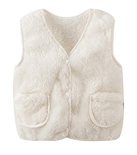 Sitmptol Toddler Girl Boys Faux Fur Vest Coat Winter Warm Waistcoat Thin Outerwear 80 Beige
