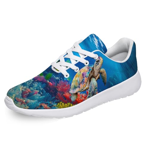 Turtle Shoes for Men Women Sea Turtle Sneakers Running Tennis Walking Shoes Gifts for Mom Dad