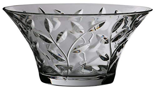 24.5cm Round Clear Crystal Glass Dessert/Fruit Bowl | 12cm Tall Dishwasher Safe Serving Dish, Dining Table Centrepiece | 2.6L Large Decorative Floral Pattern Trifle Bowl for Salads & Desserts - Image 3