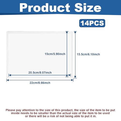 14 Pcs A5 Thickened Menu Holders, Transparent Plastic Box, Document Paper Organizers Case, Clear Poster Holder, Plastic Display Folders, for Office School Home Restaurant (Horizontal) - Image 3