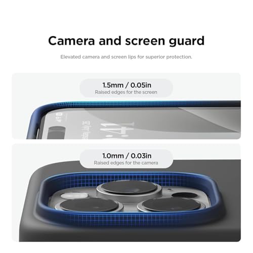 Image of AIBEX Premium Liquid Silicone Back Cover Case Compatible for iPhone 16 Pro | Shockproof, Drop and Camera Protection | Slim Phone Case, Anti-Scratch Soft Microfiber Lining - Black