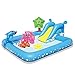 Bestway 53052B-03 - Planschbecken Fantastic Aquarium mit Rutsche, Wassersprüher und Spieltieren, 239 x 206 x 86 cm, 53052-17, Bunt, 6.5 cm