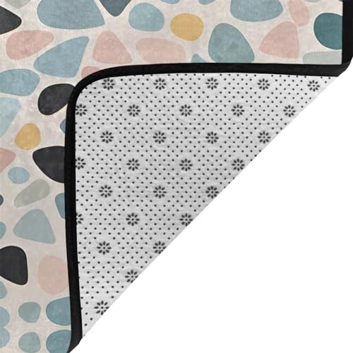 Tapis de sol flanelle antidérapant HYTTER marbre pastel 91x61cm durable - 5