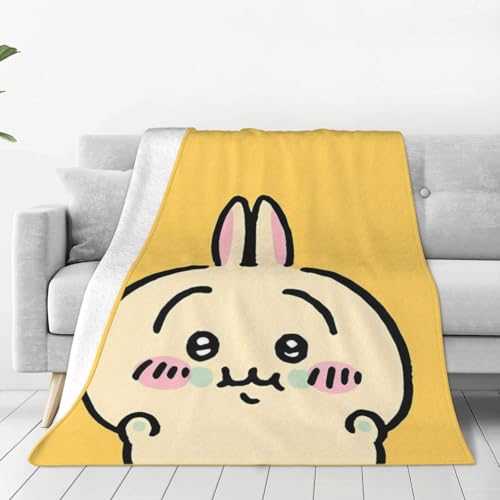 毛布 シングル ちいかわ うさぎ 冬用 ブランケット 春夏用 子供 ふわふわ 軽量 薄手 柔らかく肌触り 暖かい フランネル ひざ掛け 膝かけ あったか 掛け毛布 キャンプ 洗える 乾きやすい 静電防止 抗菌防臭 四季適用 40"X30"